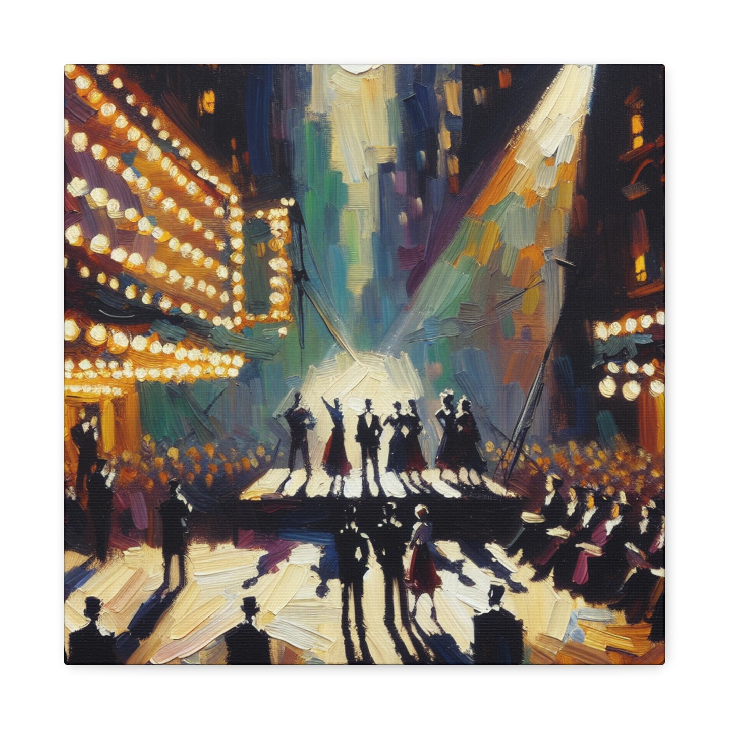 "Electric Echoes of Broadway" - Canvas