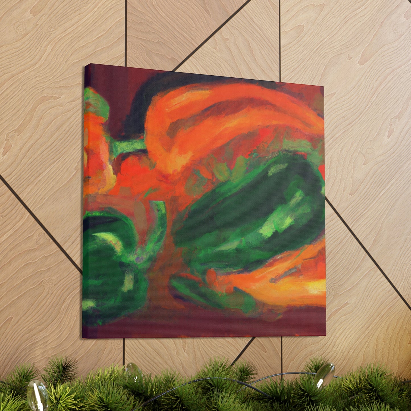 "Peppers in Prismatic Hues" - Canvas