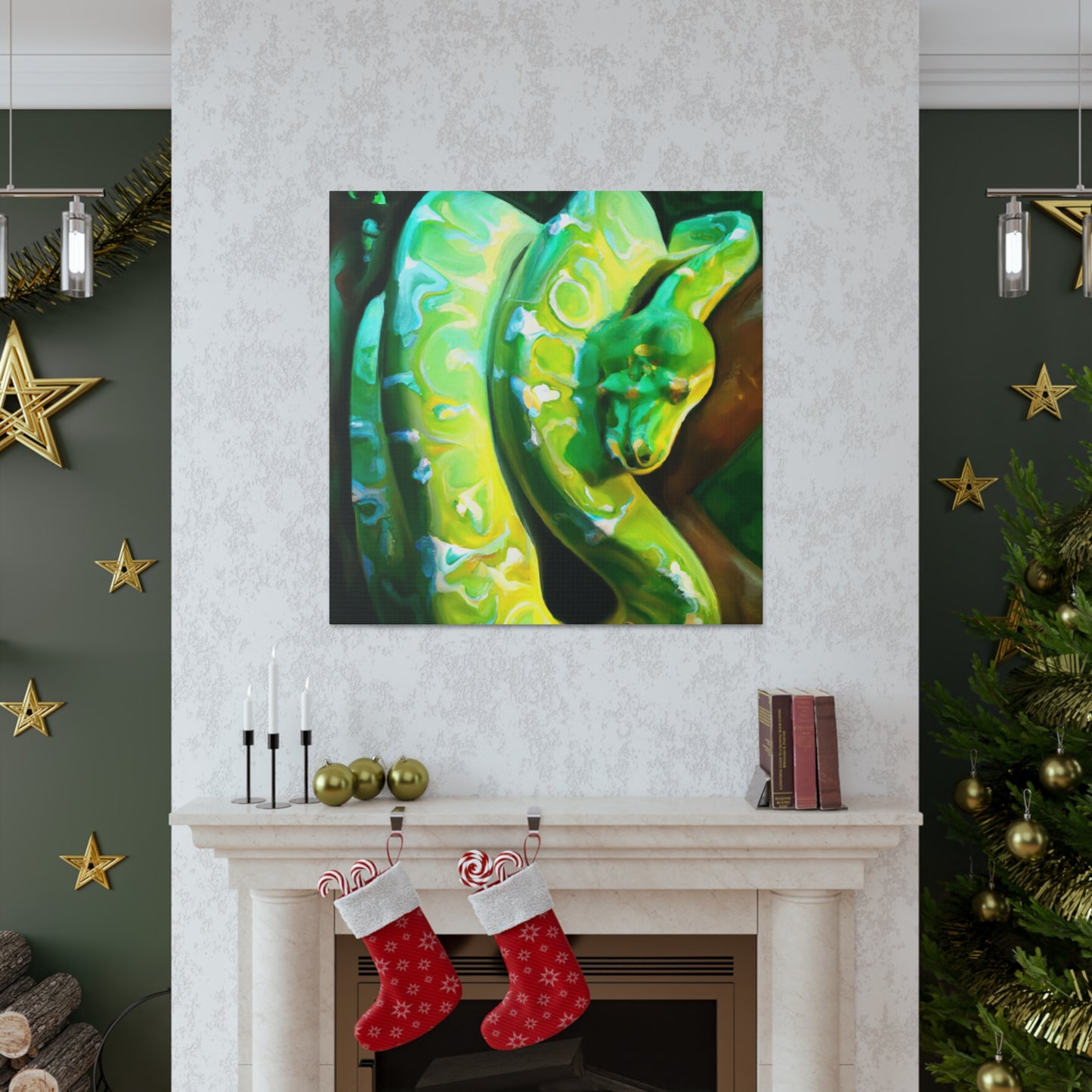 Green Tree Python Slither - Canvas