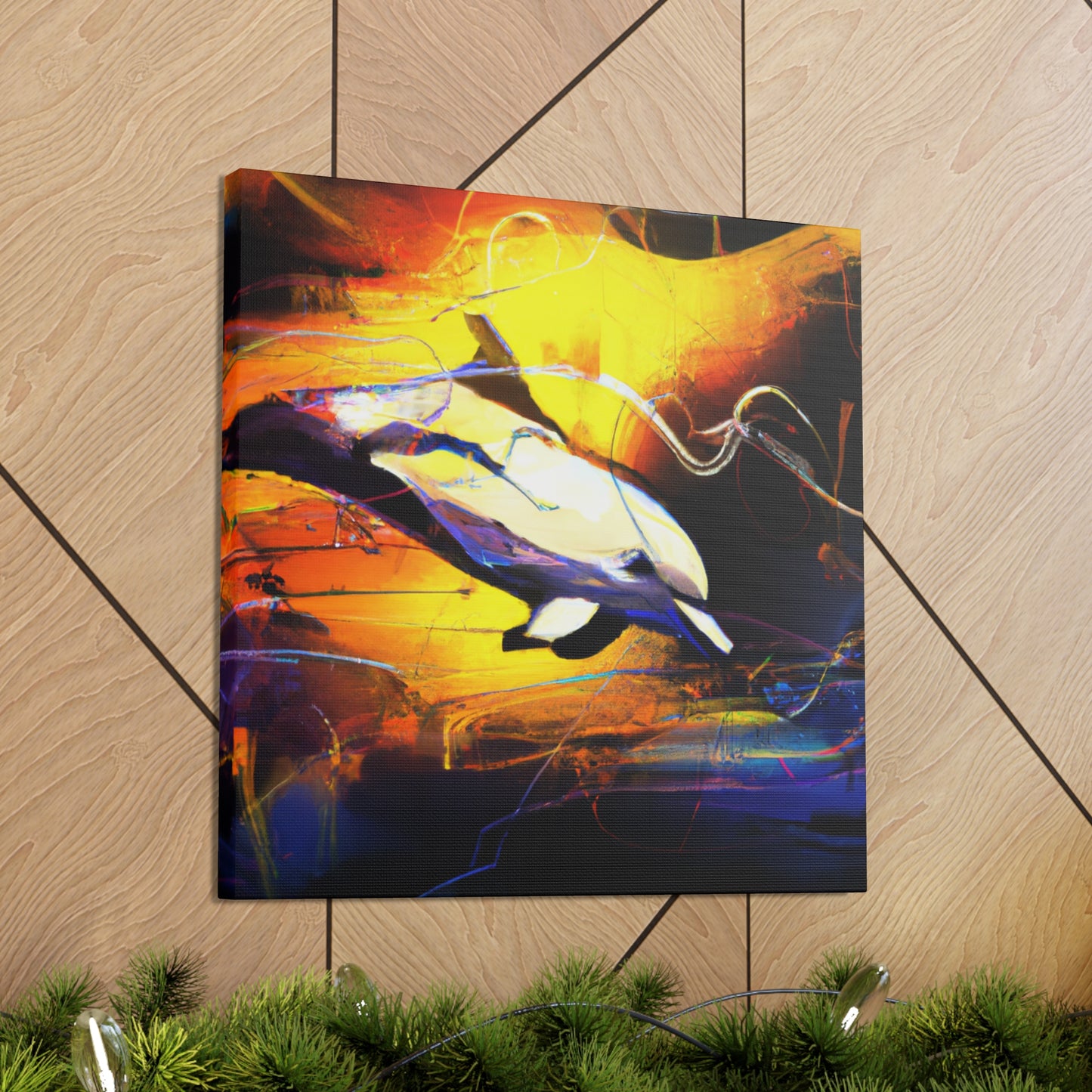 Dolphins in Moonlight - Canvas