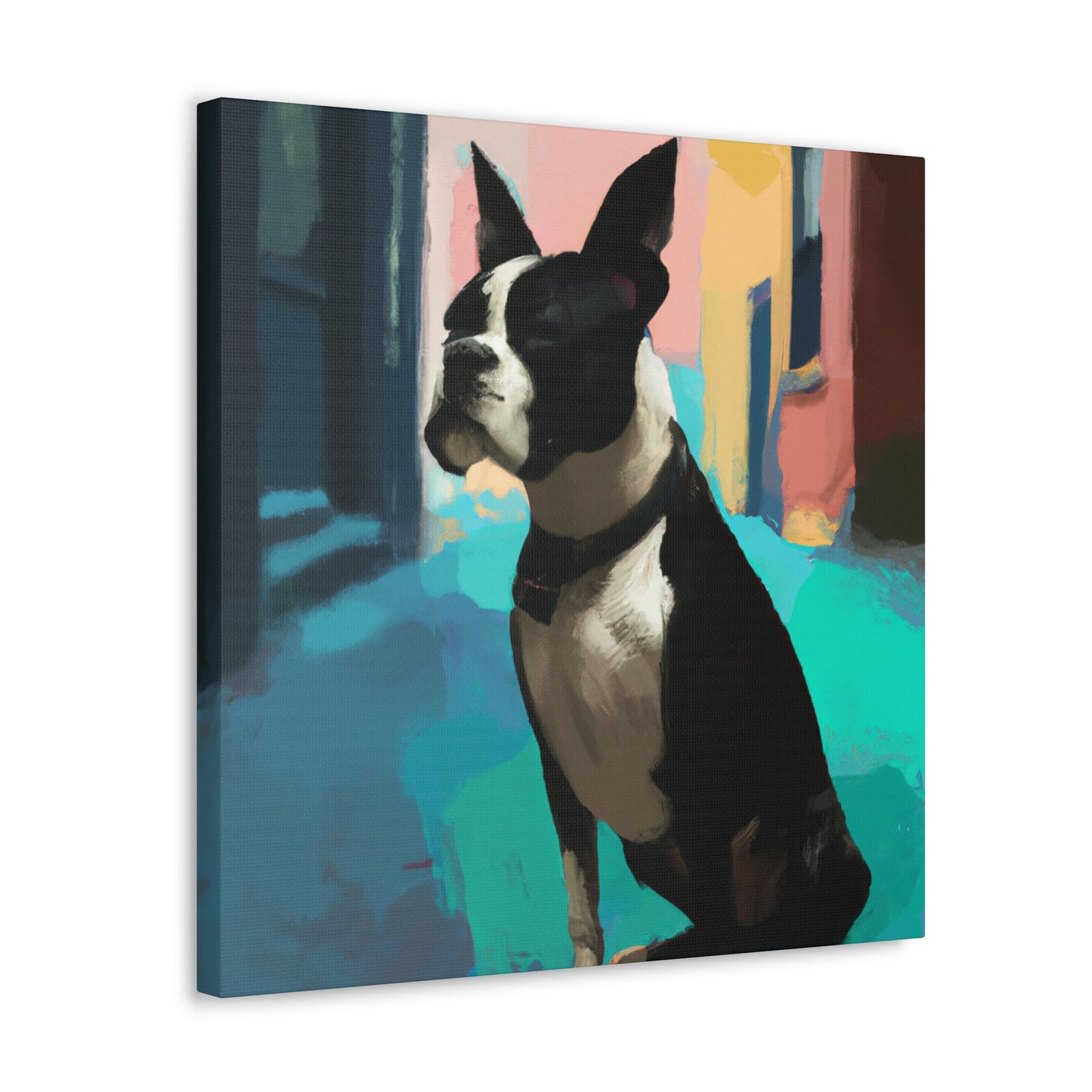 Boston Terrier Lounging - Canvas