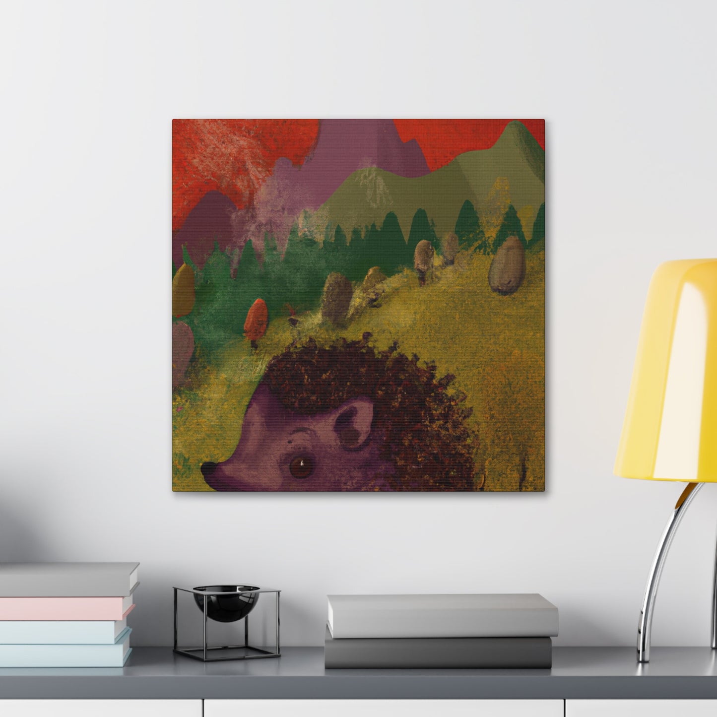 Hedgehog in Moonlight - Canvas