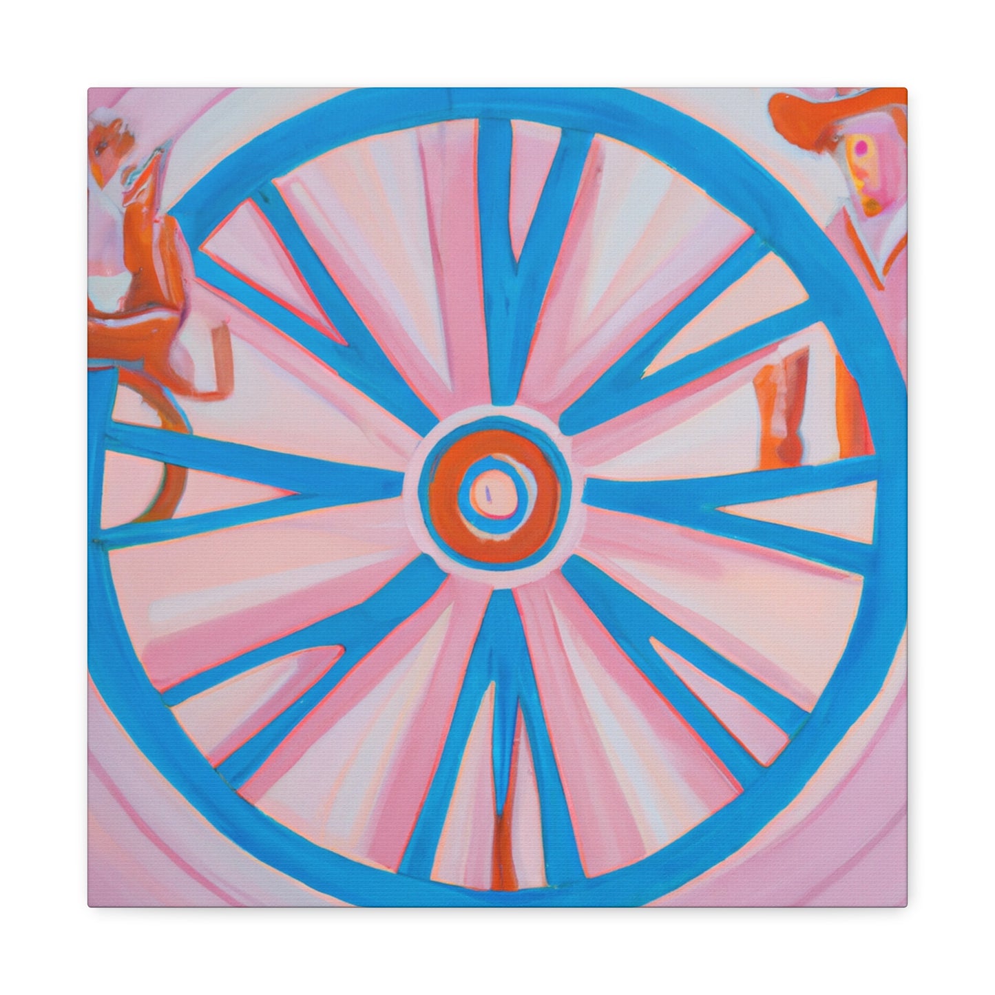 The 1920s were an era of great artistic innovation, and the style today is known as Art Deco. Wagon wheel designs were a popular motif during this period and could be seen in everything from furniture to light fixtures. A vintage wagon - Canvas