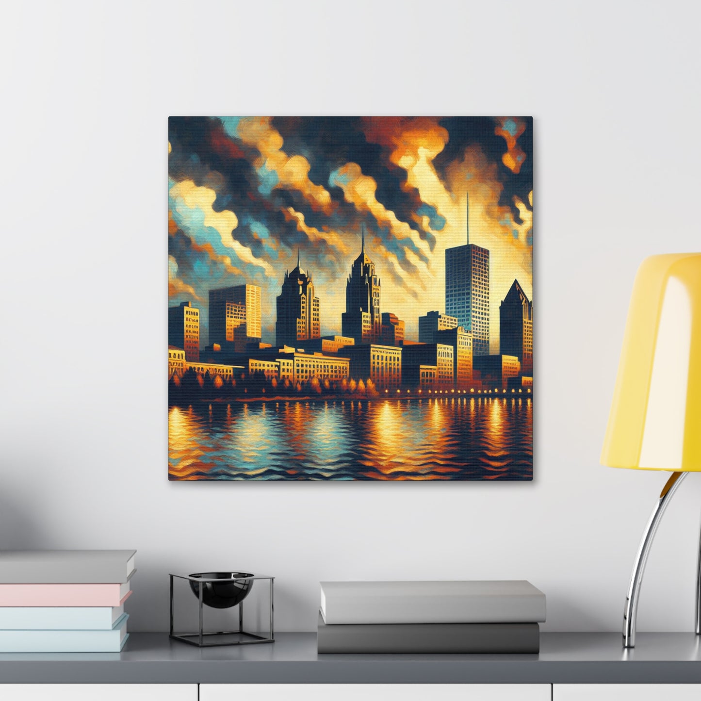 "Cityscapes: Vibrant Milwaukee Dreams" - Canvas