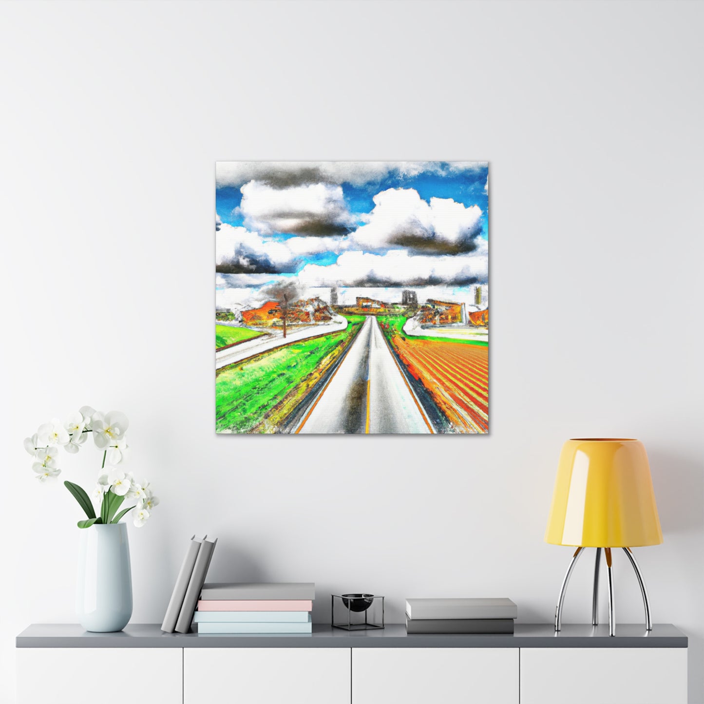 Country Road Reflection - Canvas