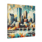 Urban Symphony in Blue - Canvas