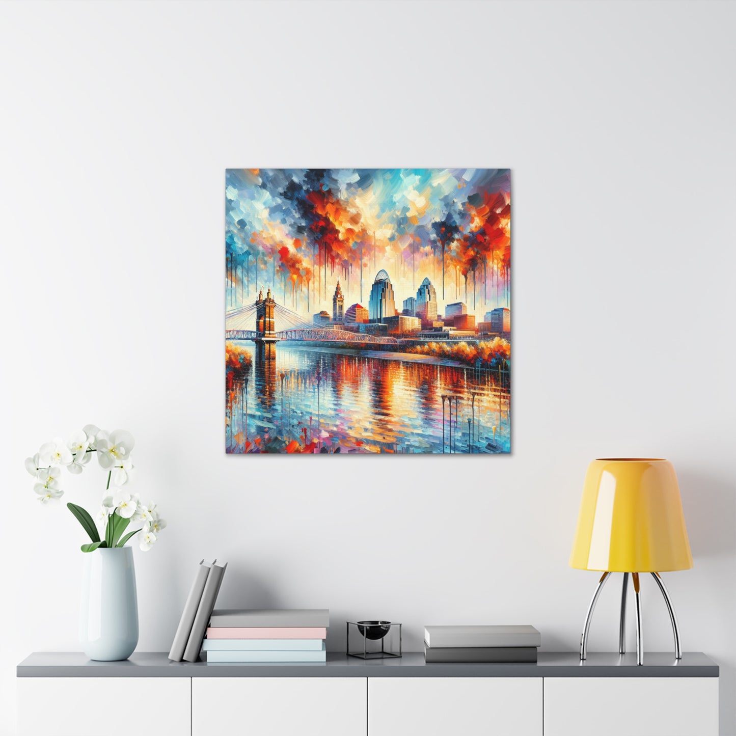 "Cityscape of Cincinnati" - Canvas