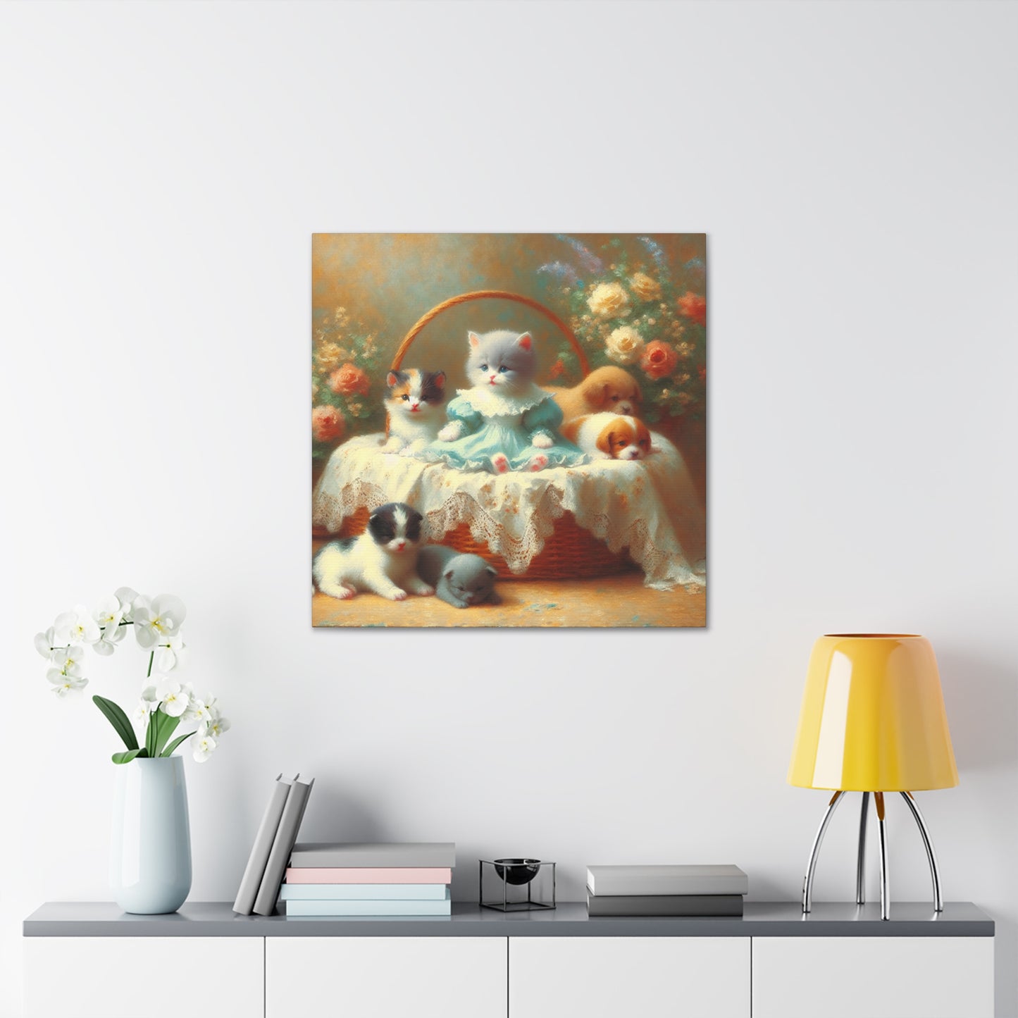 Whimsical Furry Companions - Canvas