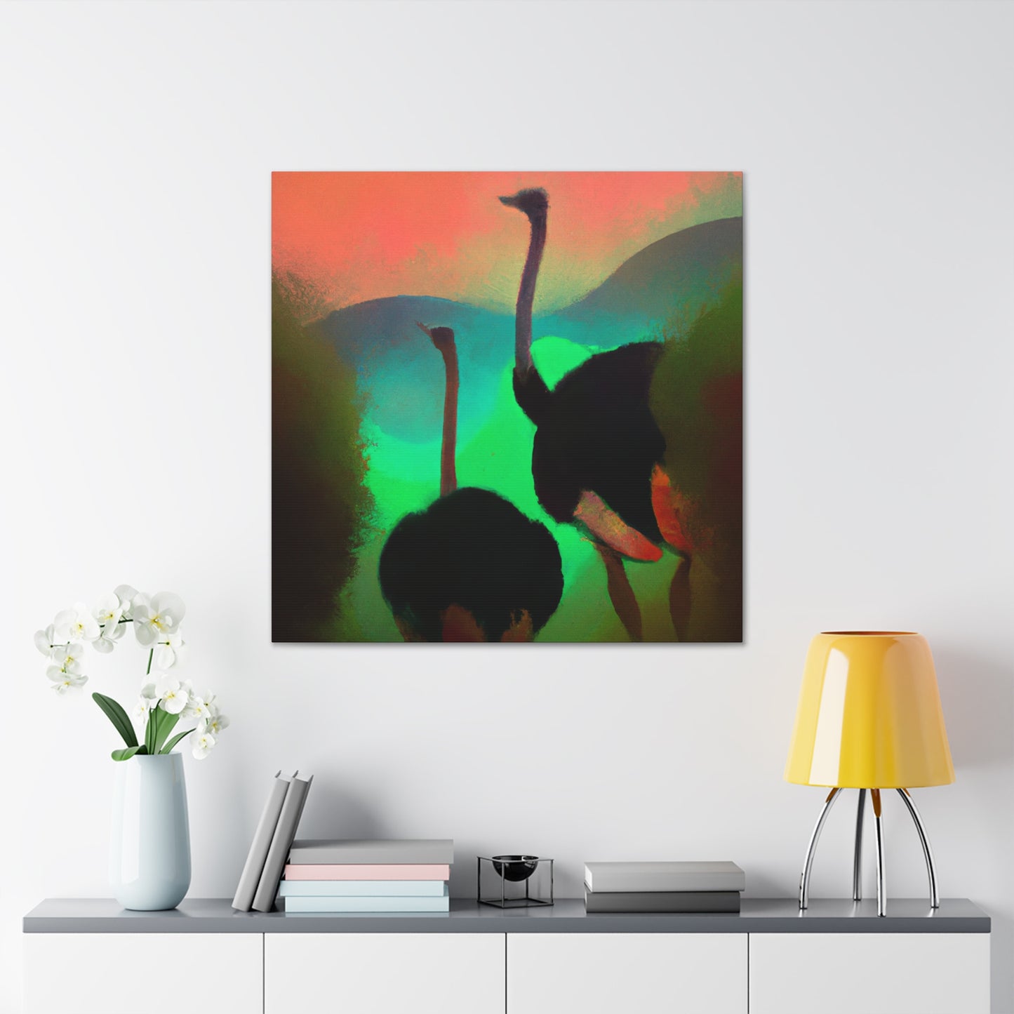 Ostriches in Motion - Canvas