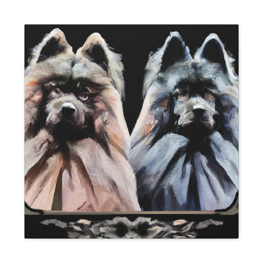 "Keeshond in Bloom" - Canvas