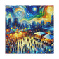 "Vibrant Rooftop Revelry" - Canvas