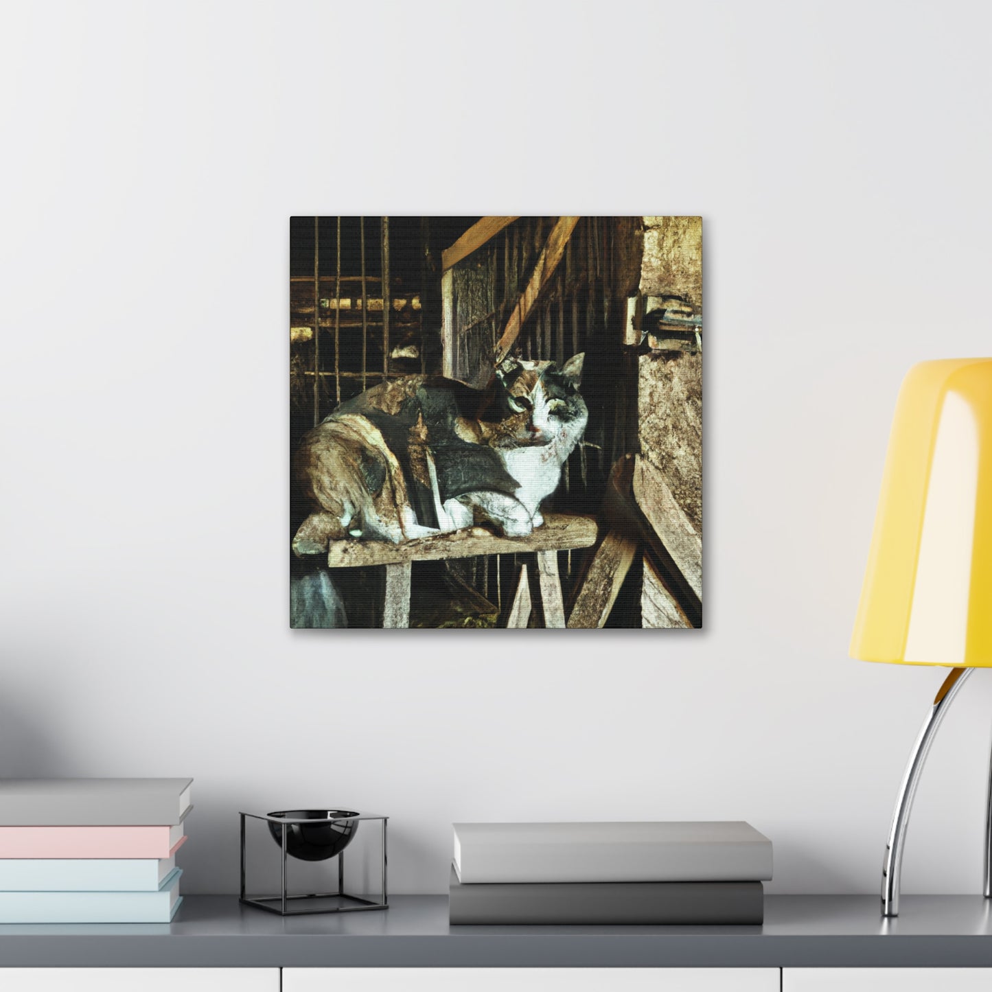 "Barn Cat Contentment" - Canvas