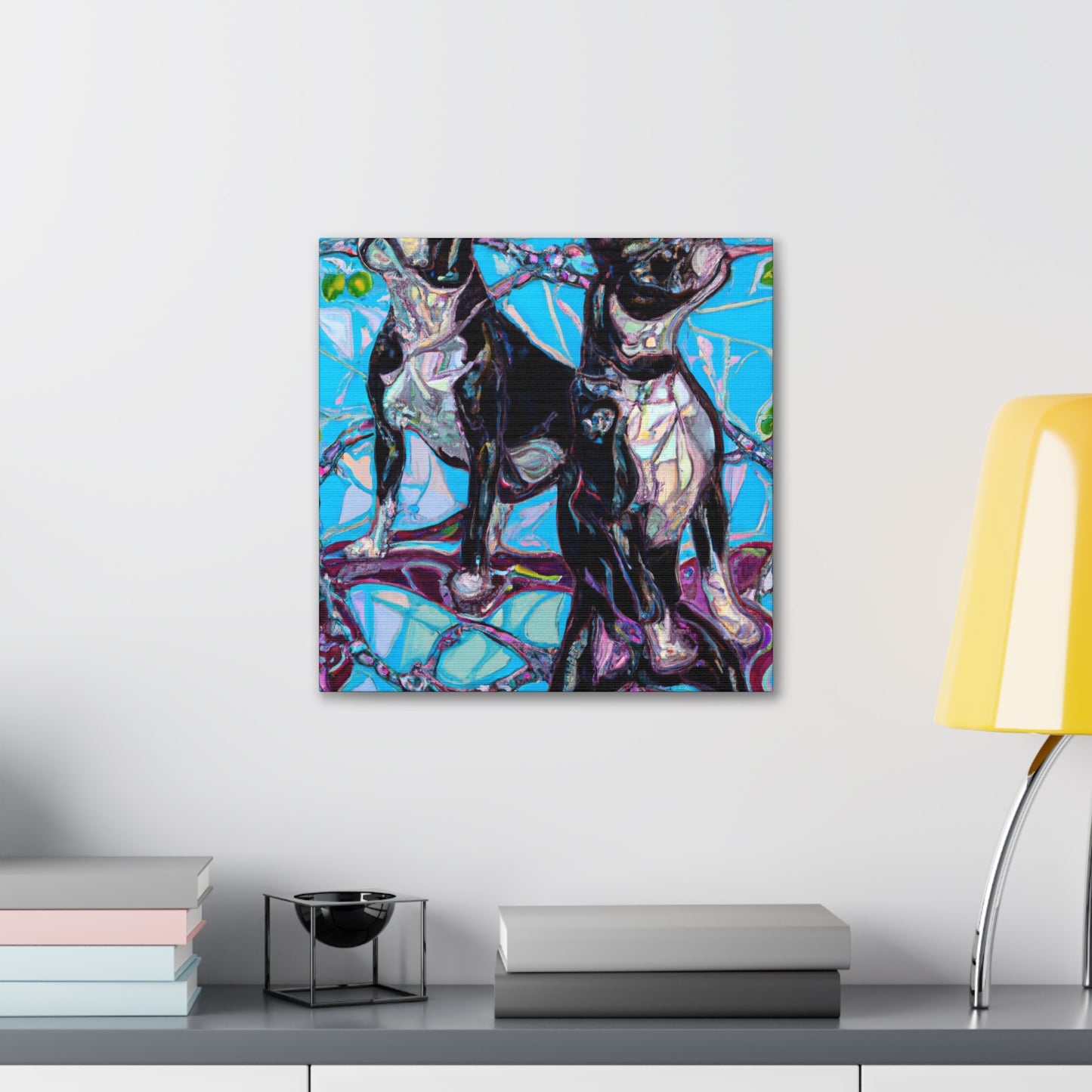 "Boston Terrier Charm Joy" - Canvas