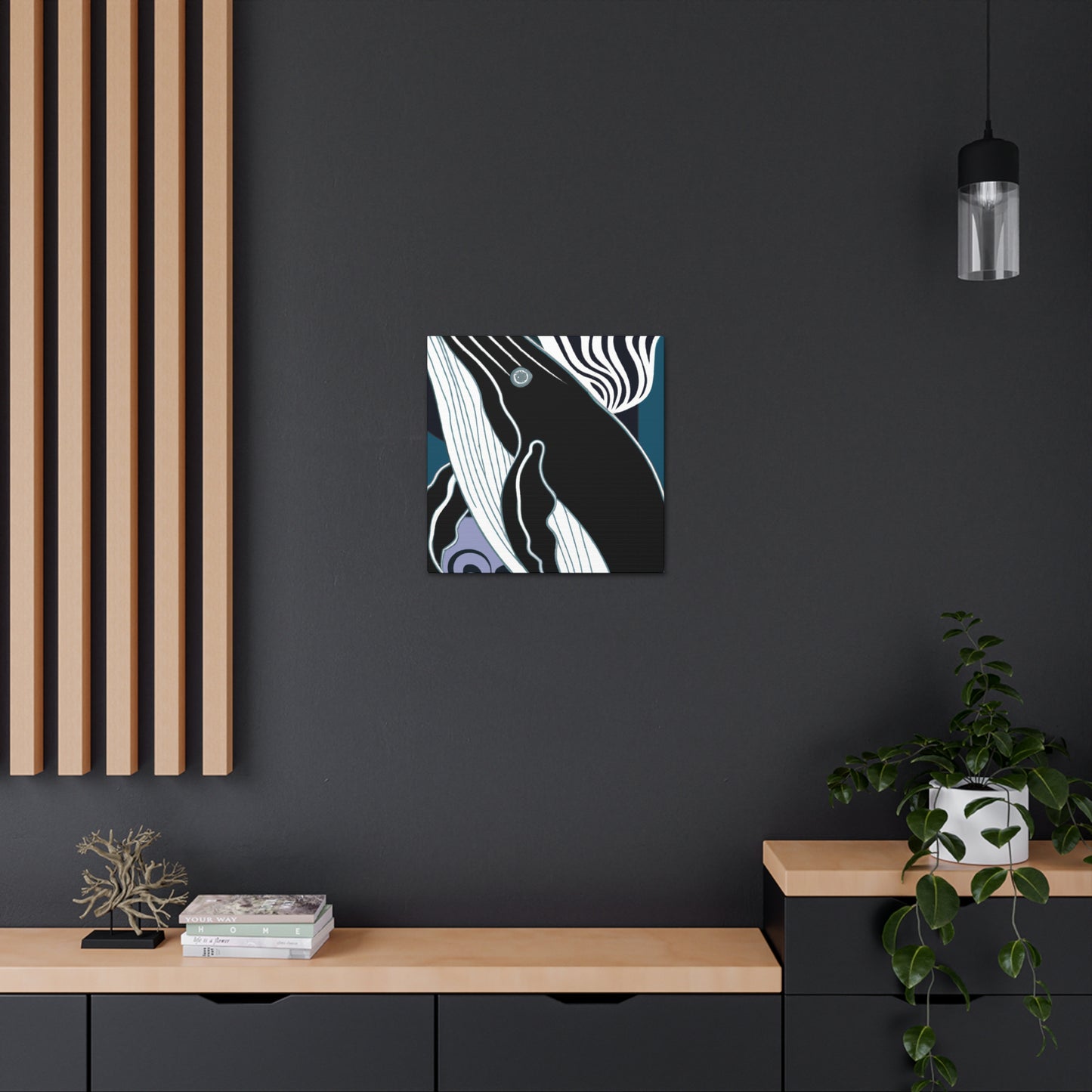 "Humpback Whale Deco Bliss" - Canvas