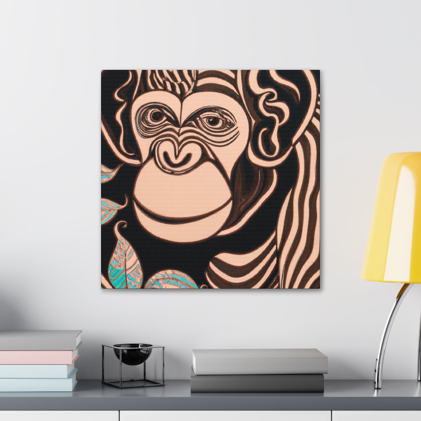 "Chimp Wisdom in Deco". - Canvas