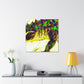 Crocodile in Neon. - Canvas