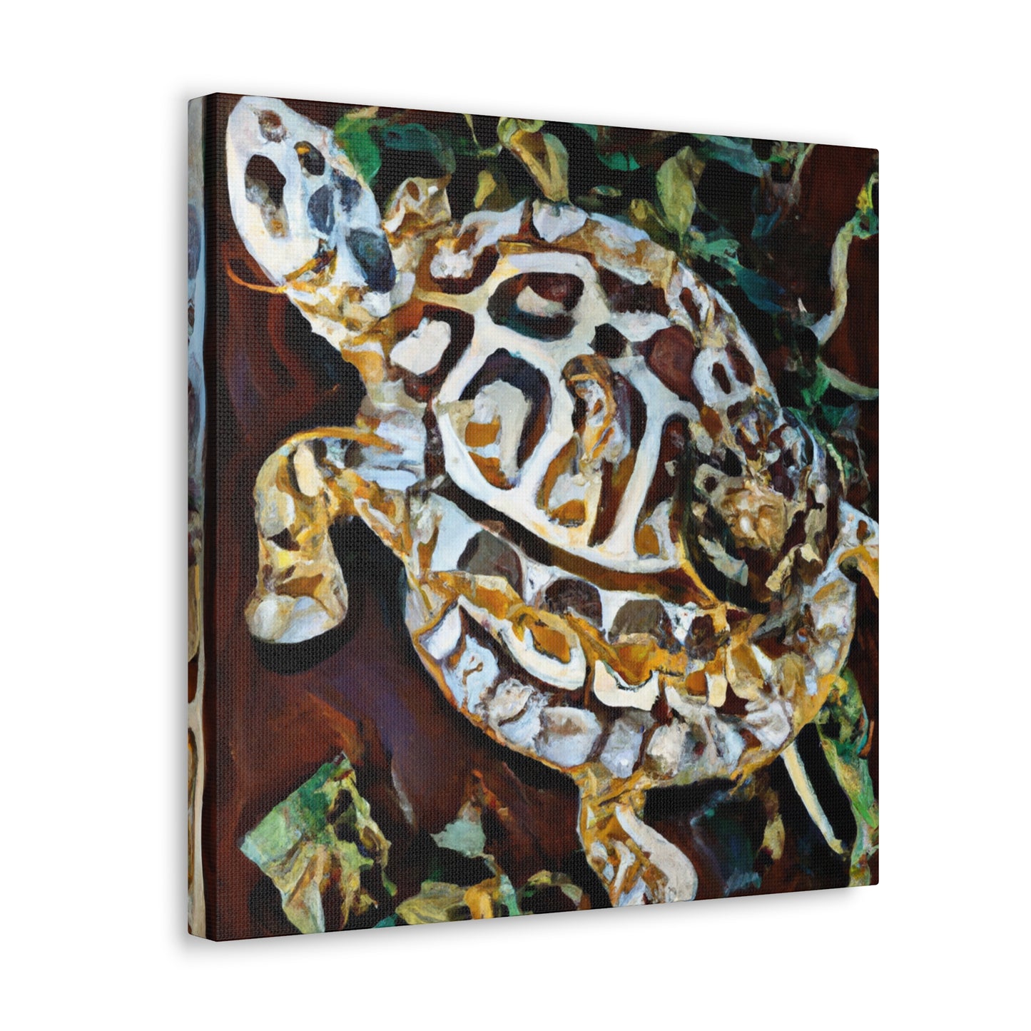 "Box Turtle in Bloom" - Canvas