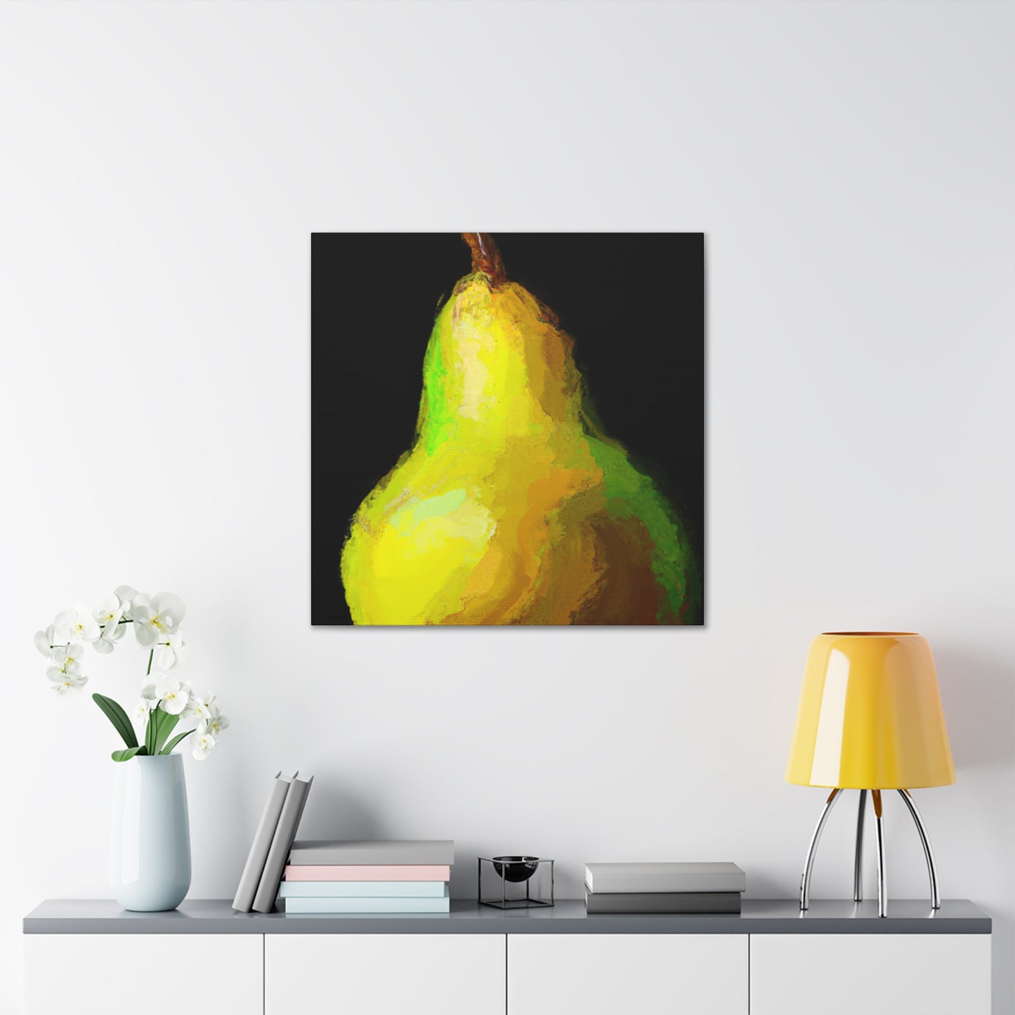 Pear in Metallic Gold - Canvas