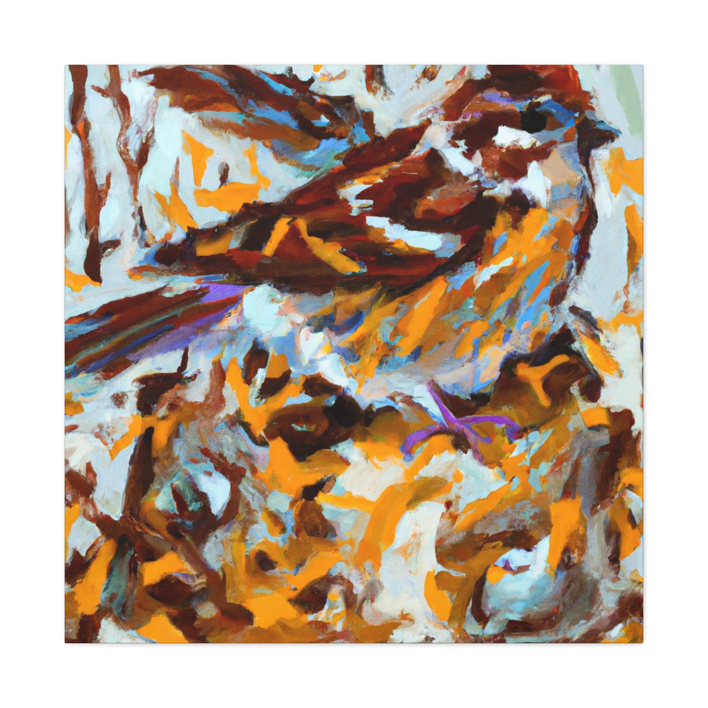 Song Sparrow Expressionism - Canvas