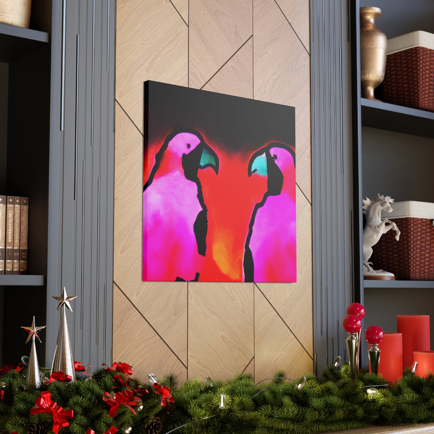 Lovebirds in Embrace - Canvas