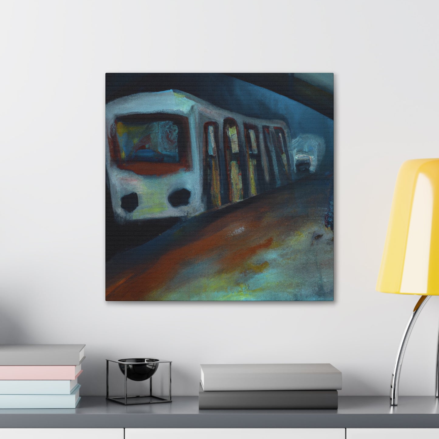 "Riding the Subway Train" - Canvas