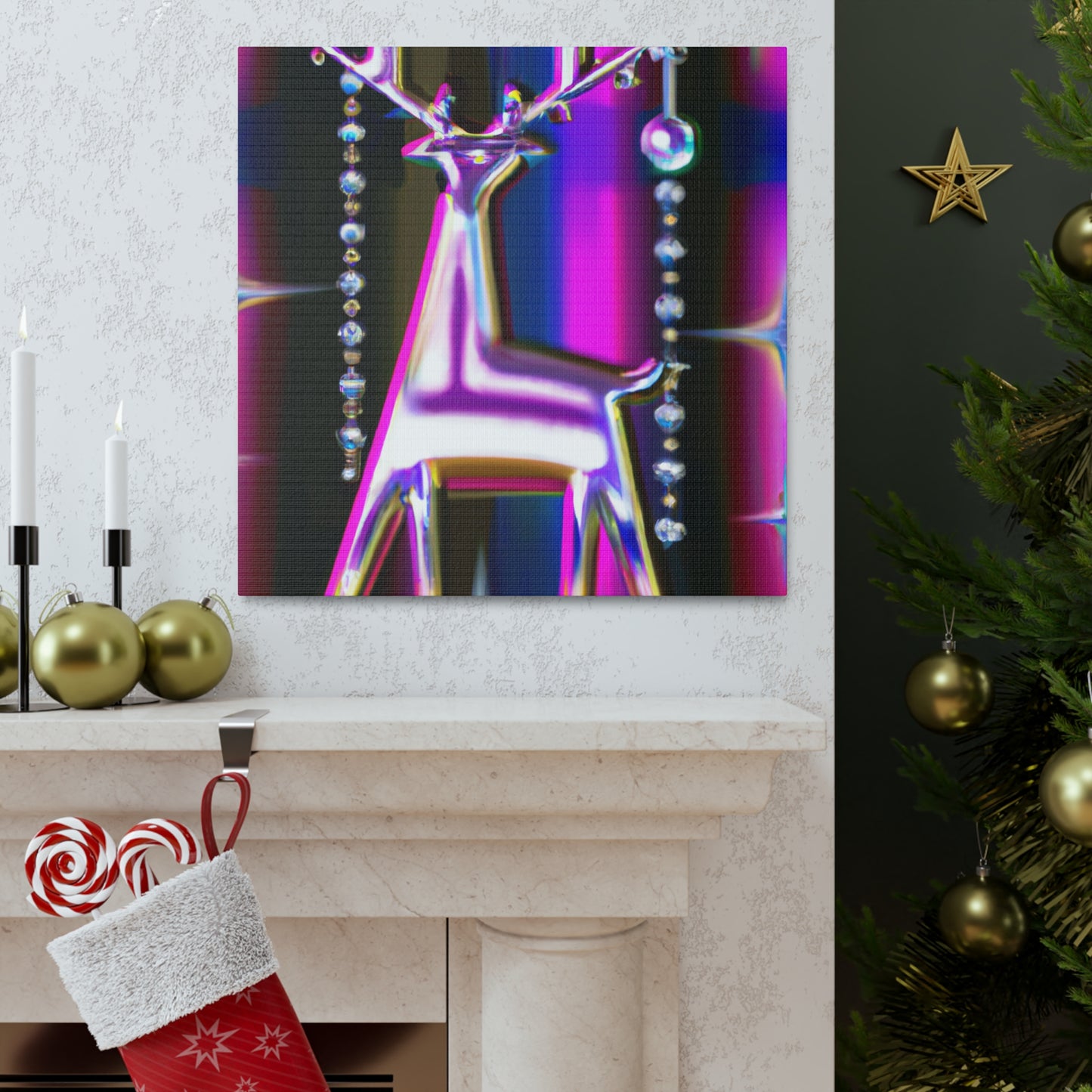 "Reindeer in Art Deco". - Canvas