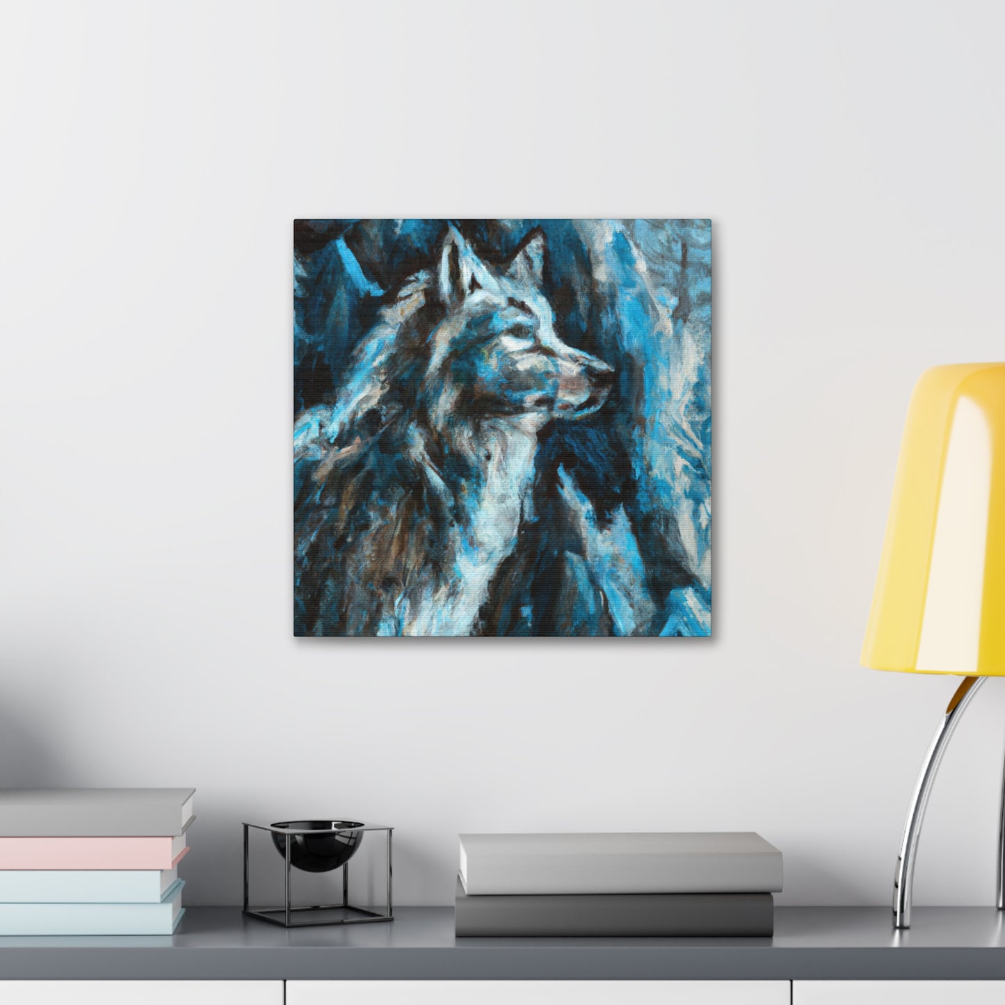 Wolf in Moonlight Glow - Canvas