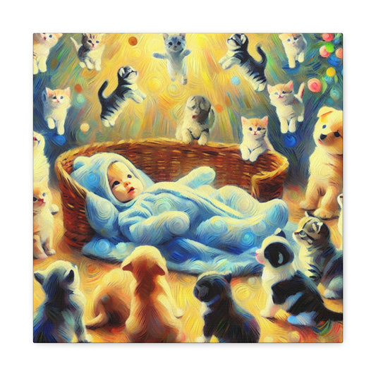 Whimsical Furball Frolics - Canvas