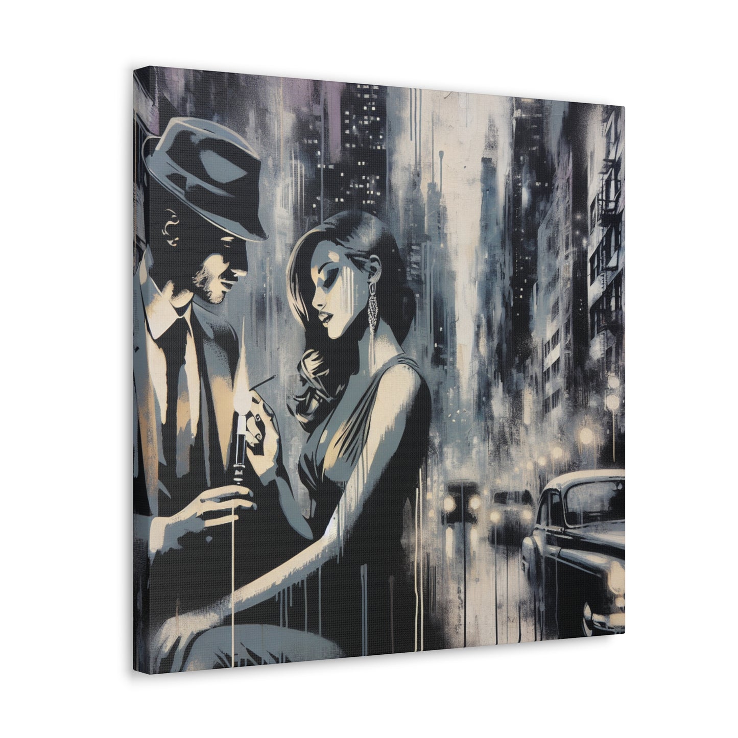 Night on the Cobblestones - Canvas