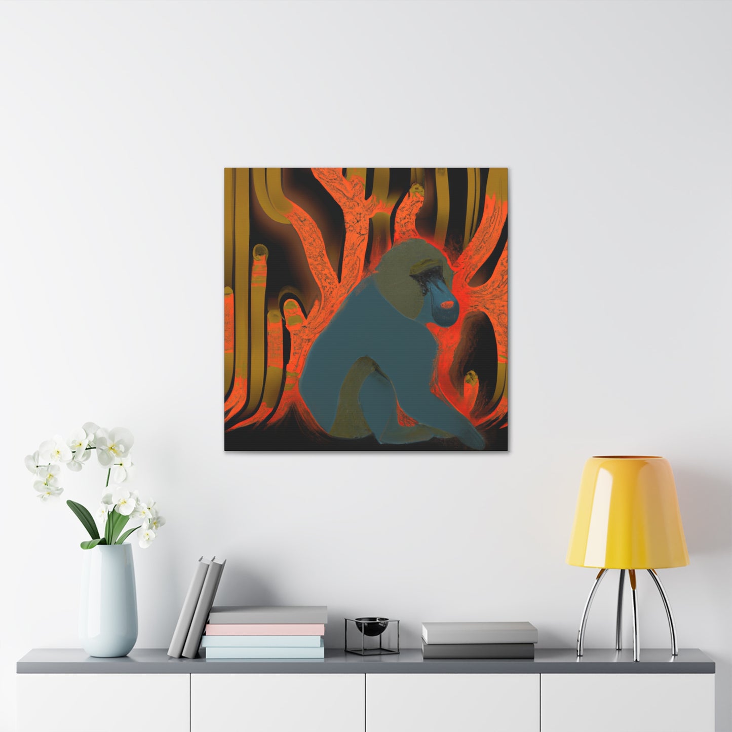 "Baboon In Art Deco" - Canvas