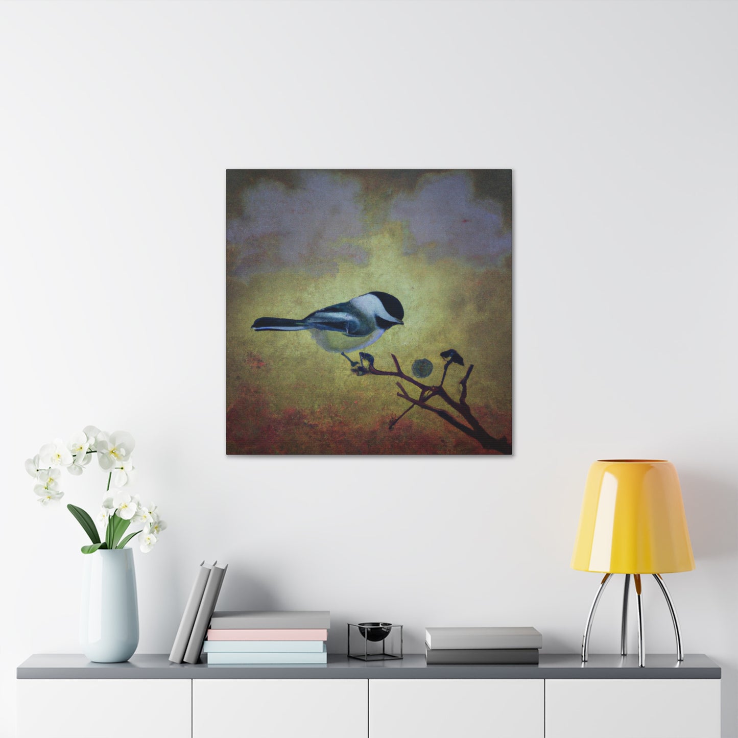 "Chickadee in Rococo" - Canvas