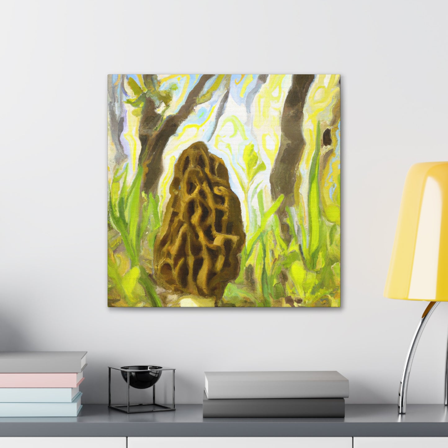 "Morel in Moonlight Glow" - Canvas