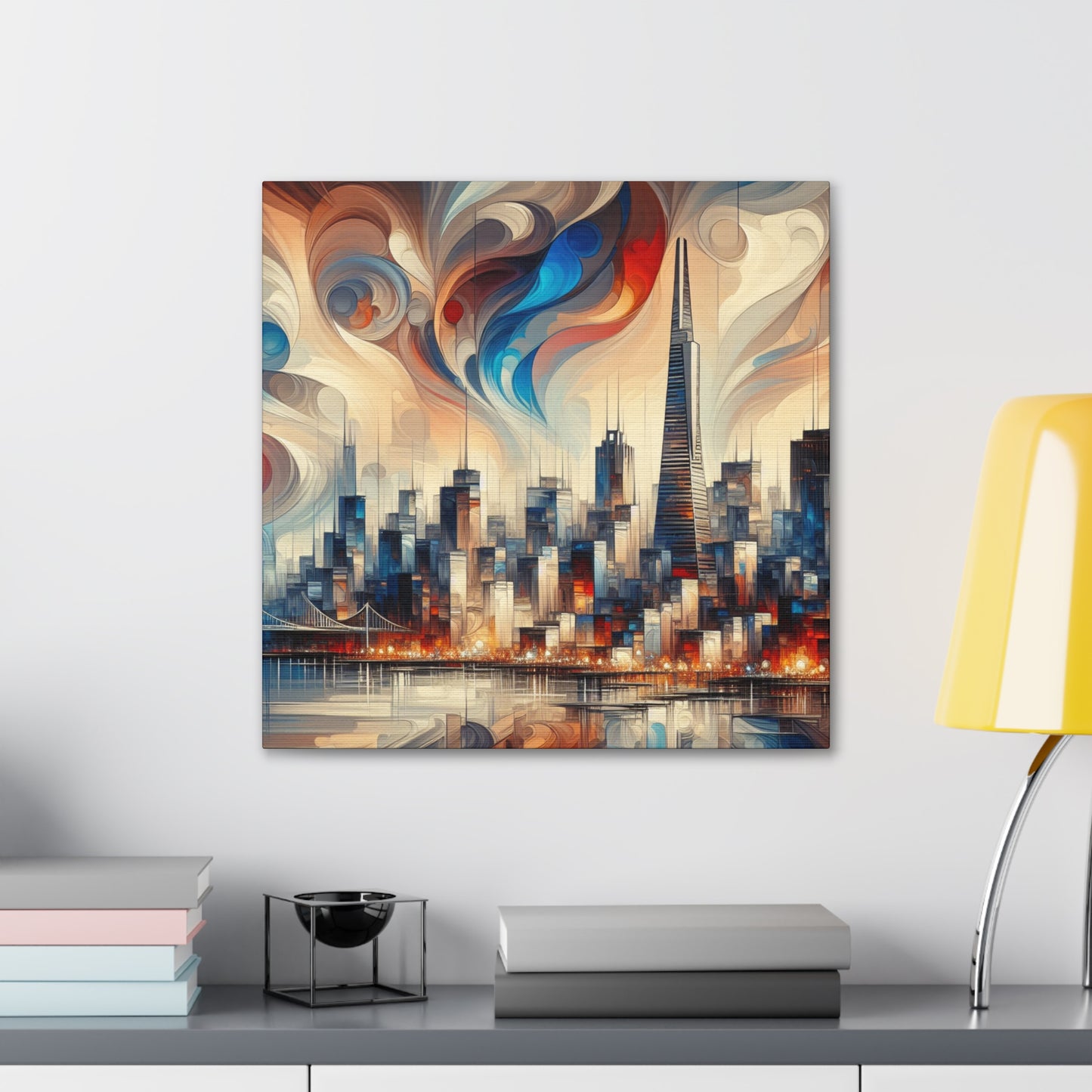 "Golden City's Inspired Chaos" - Canvas