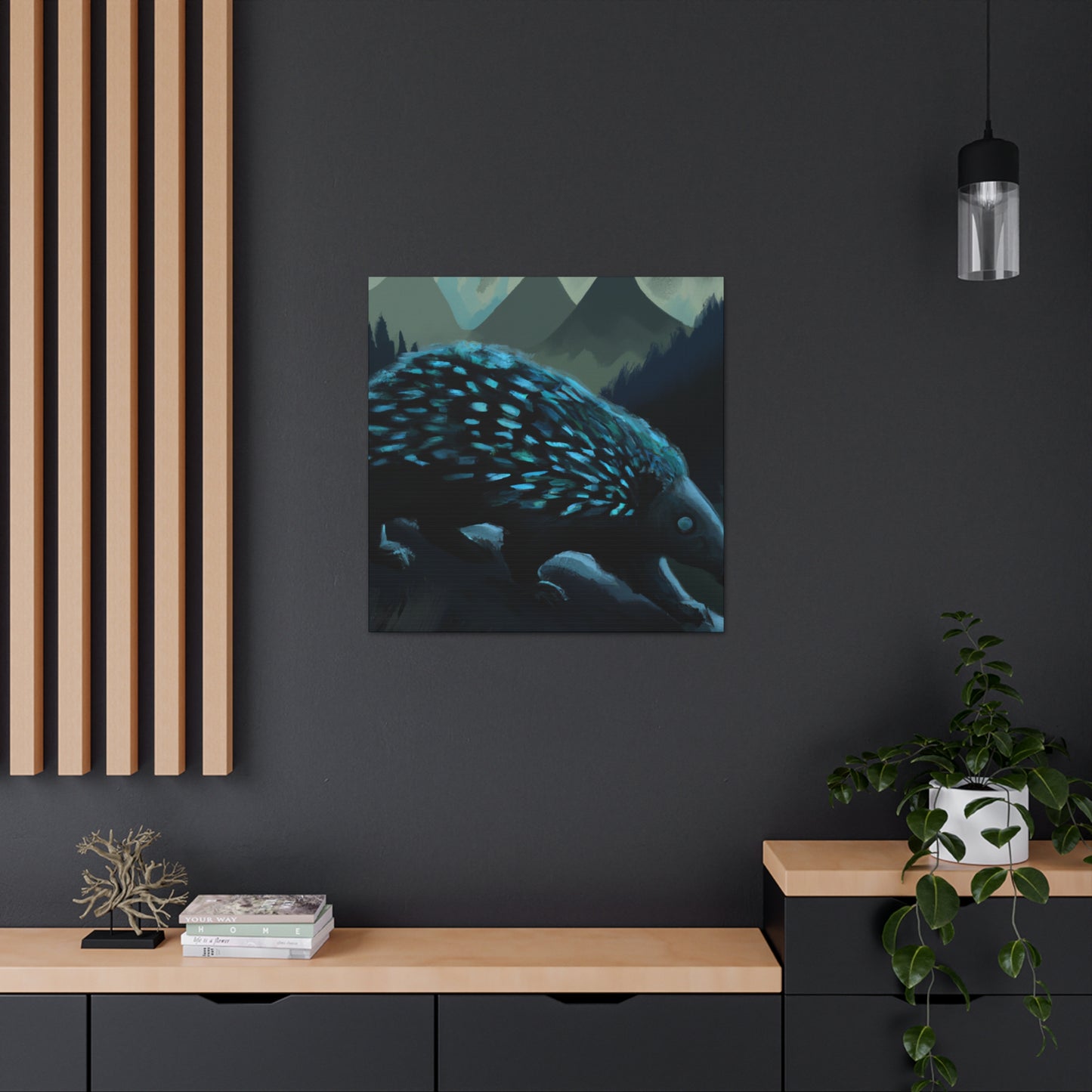 Porcupine in Moonlight. - Canvas