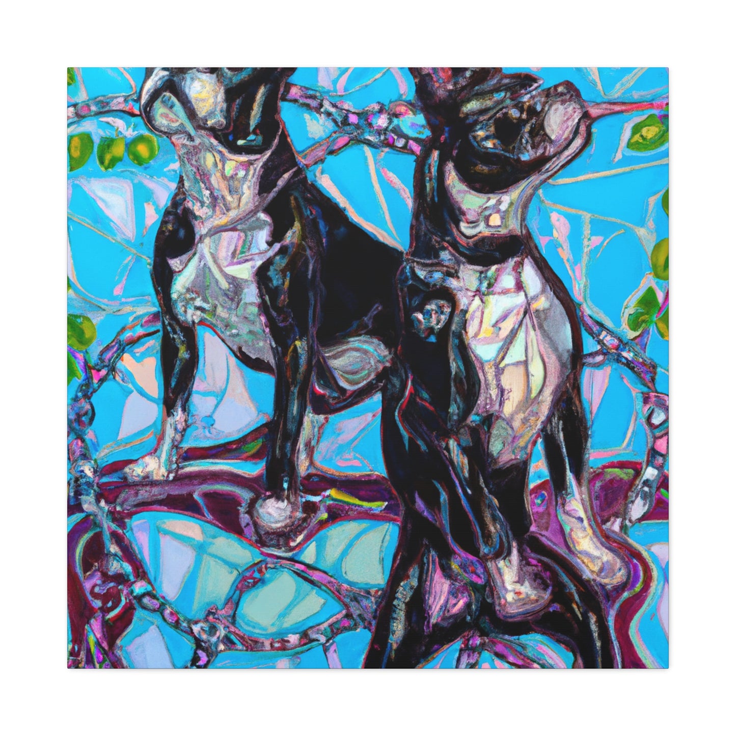 "Boston Terrier Charm Joy" - Canvas