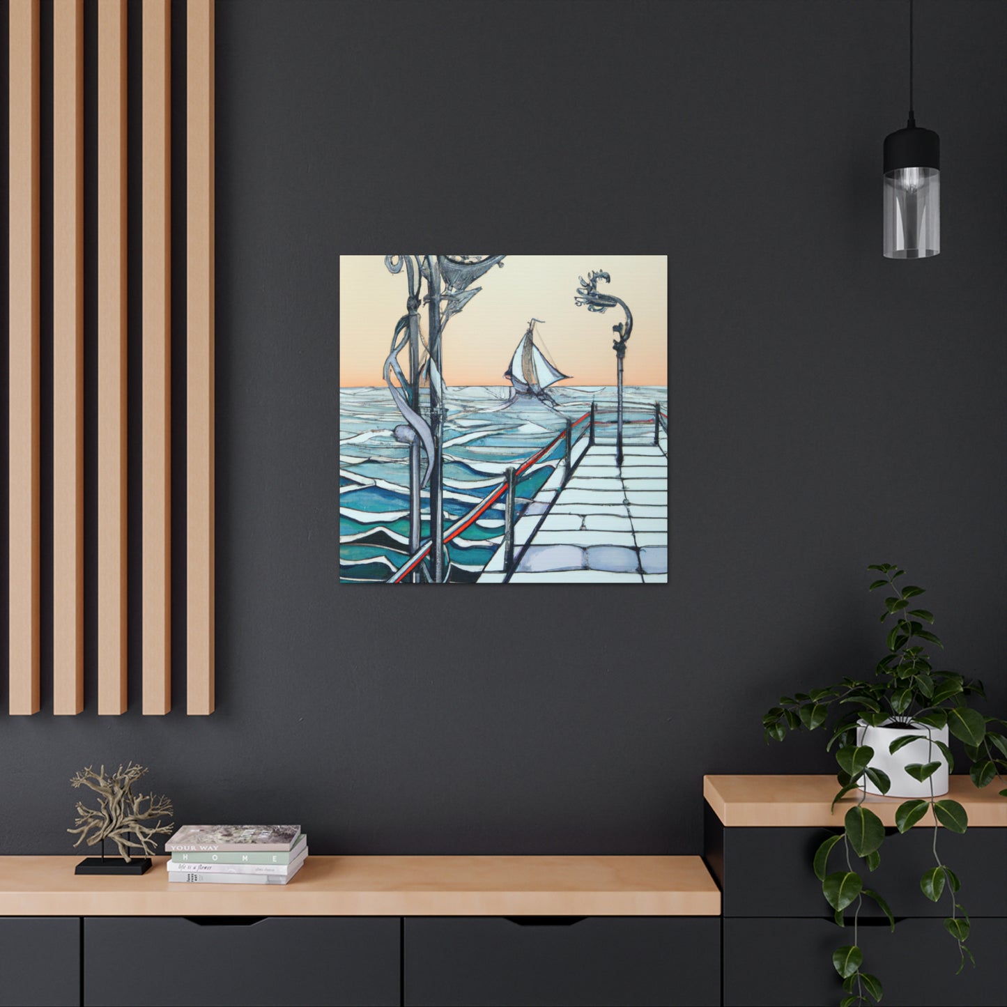 "Pier at Dusk Splendor" - Canvas