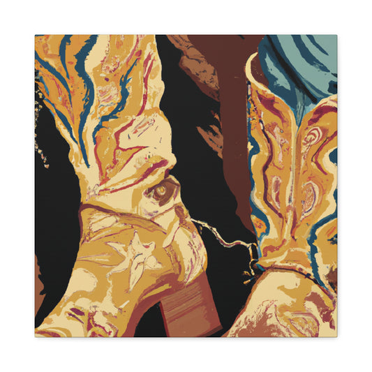 "Boots in Luxury Gilt" - Canvas