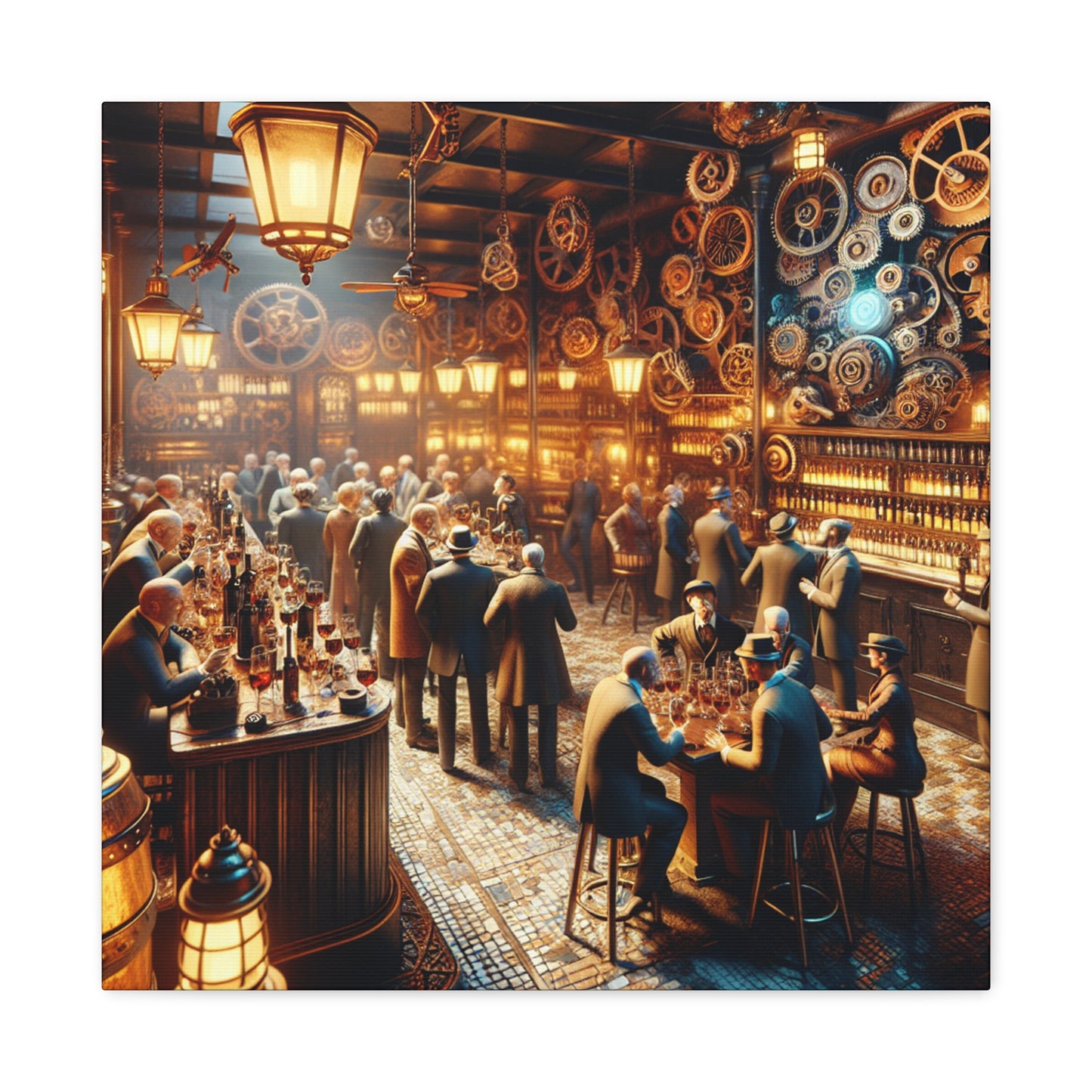 "Clockwork Revelry: Vintage Soirée" - Canvas