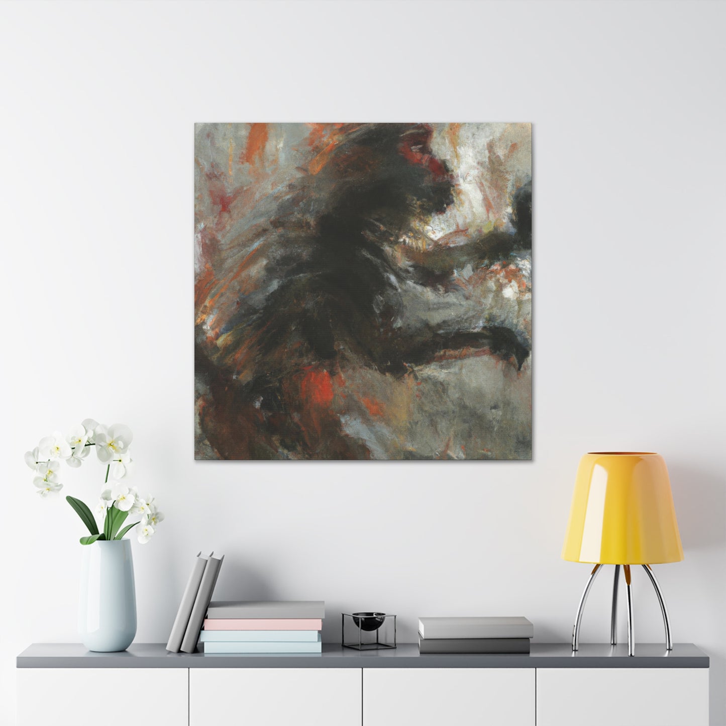 Monkeys in Moonlight. - Canvas