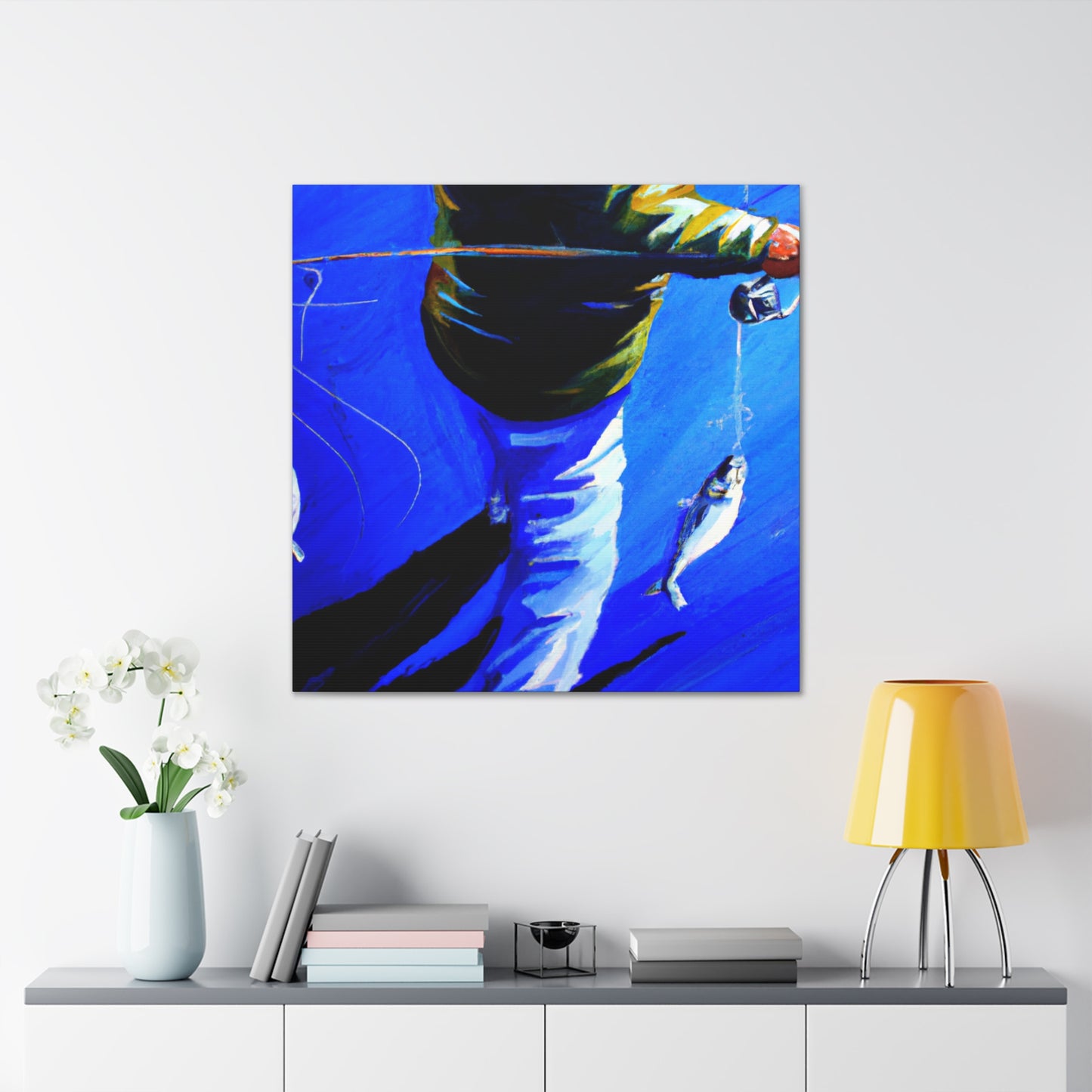 Fishing in Moonlight. - Canvas