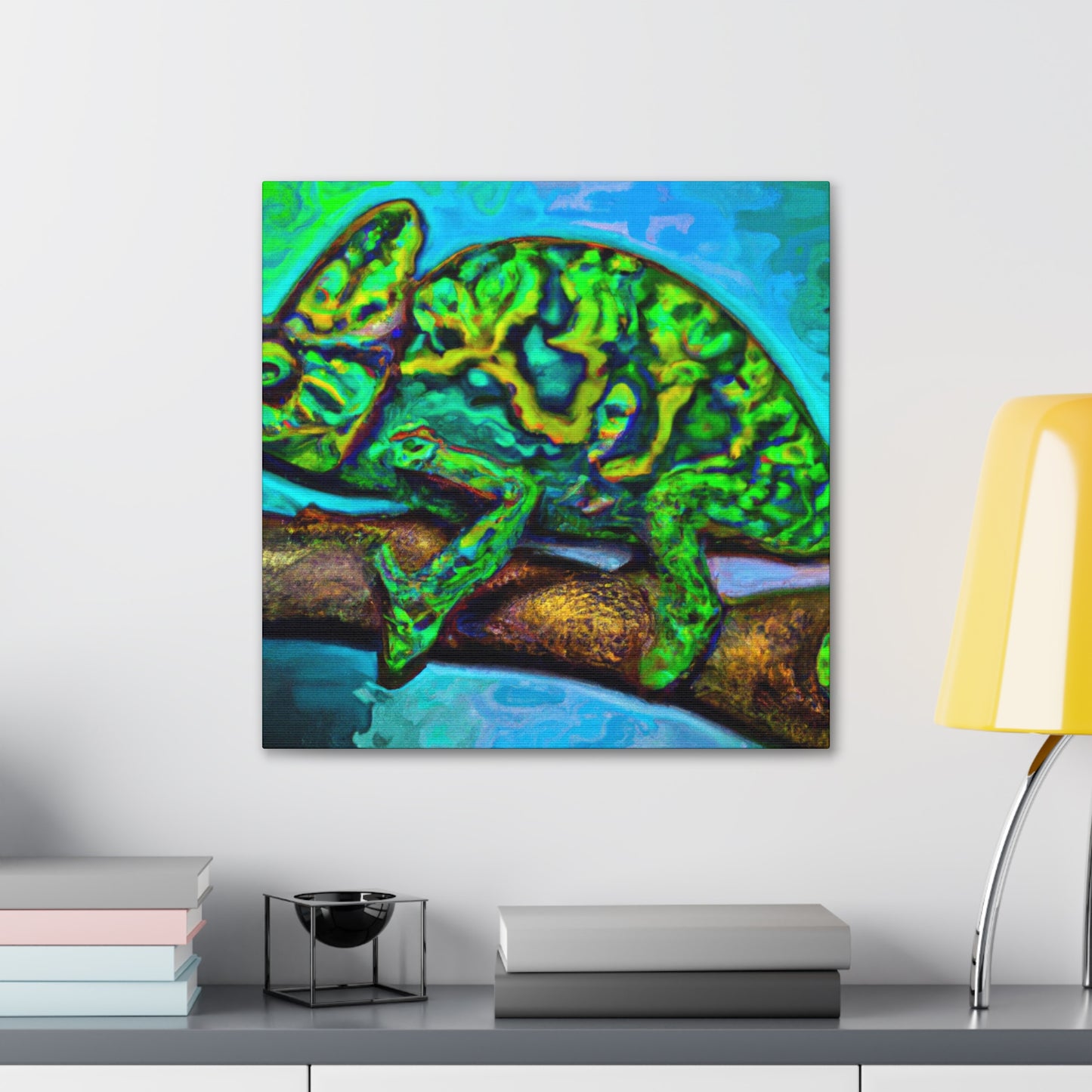 "Veiled Chameleon Reflection" - Canvas