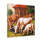 Cows in a Meadow - Canvas