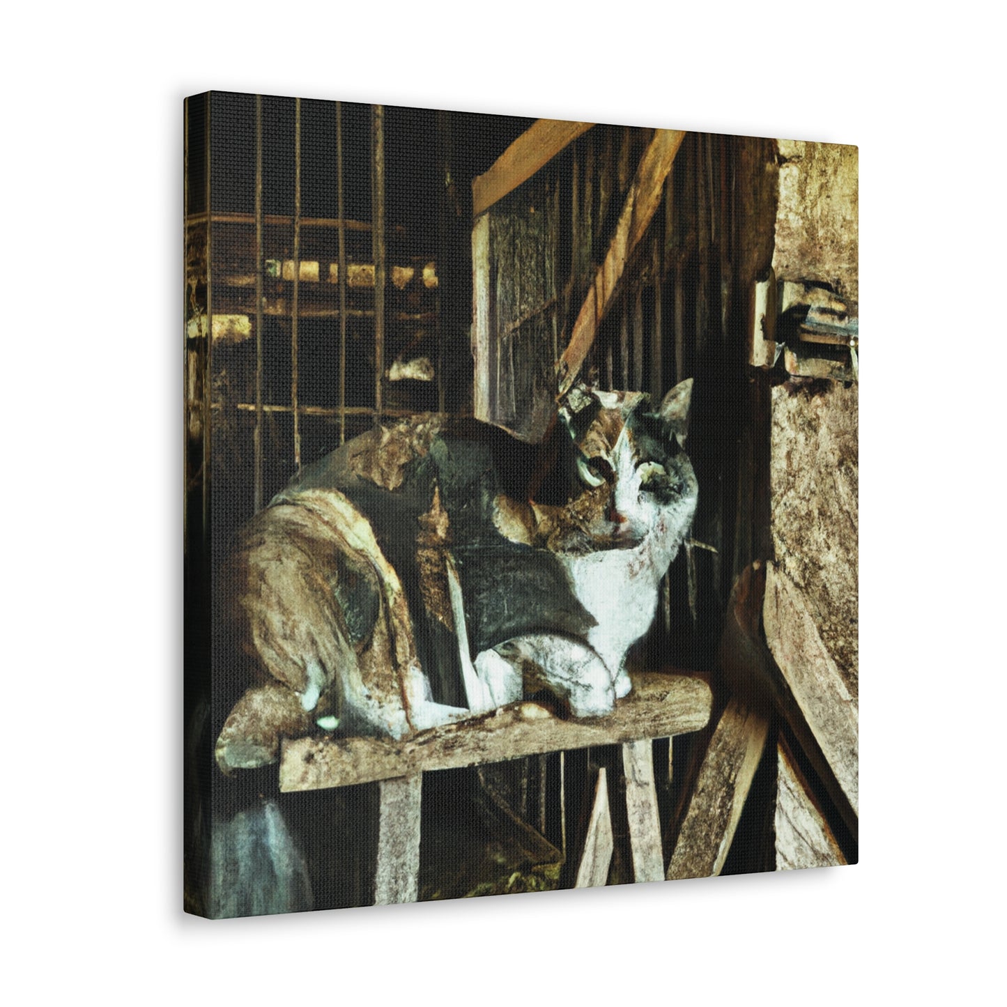 "Barn Cat Contentment" - Canvas