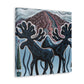 Moose in Mystic Moonlight - Canvas