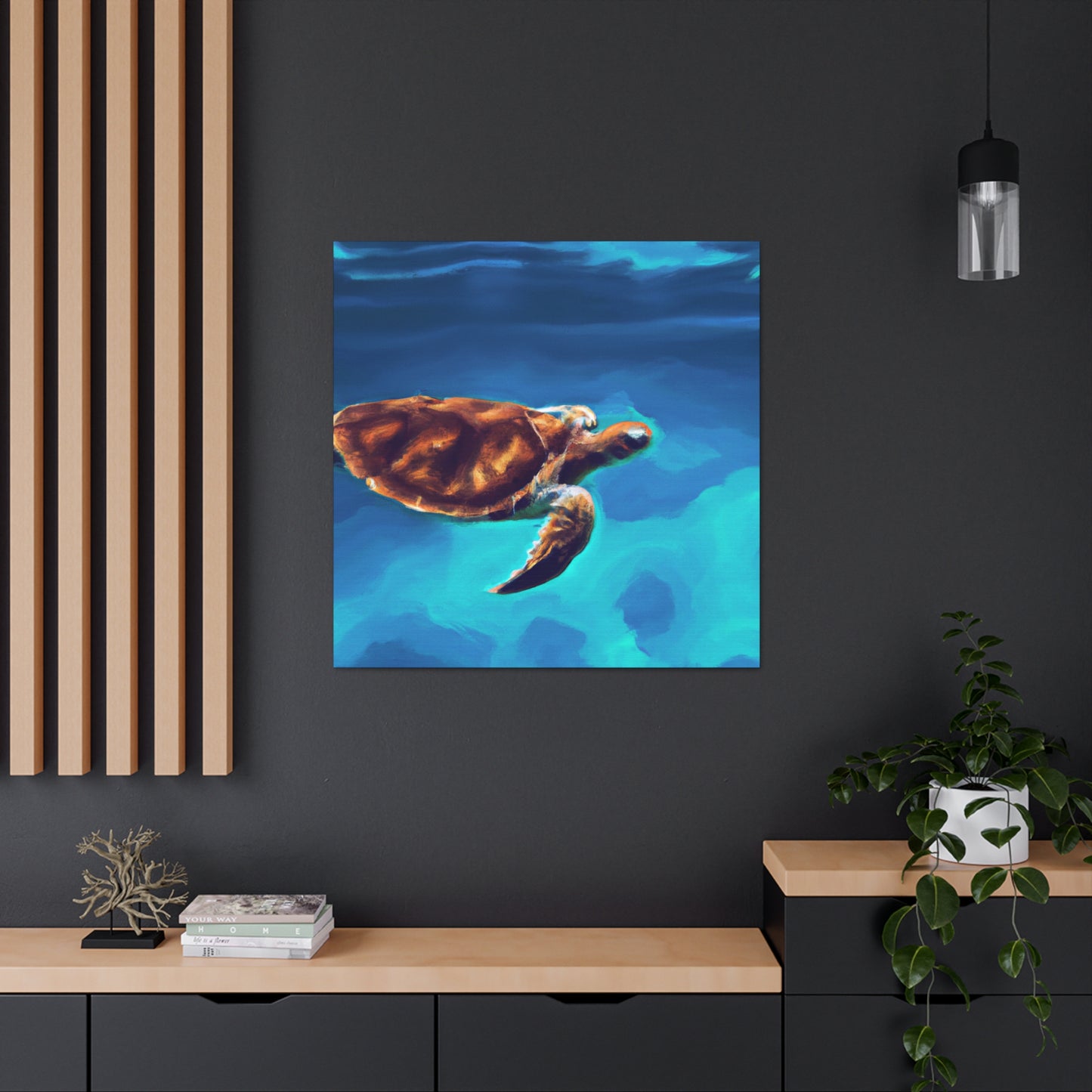 "Blue Sea Turtle MTN" - Canvas