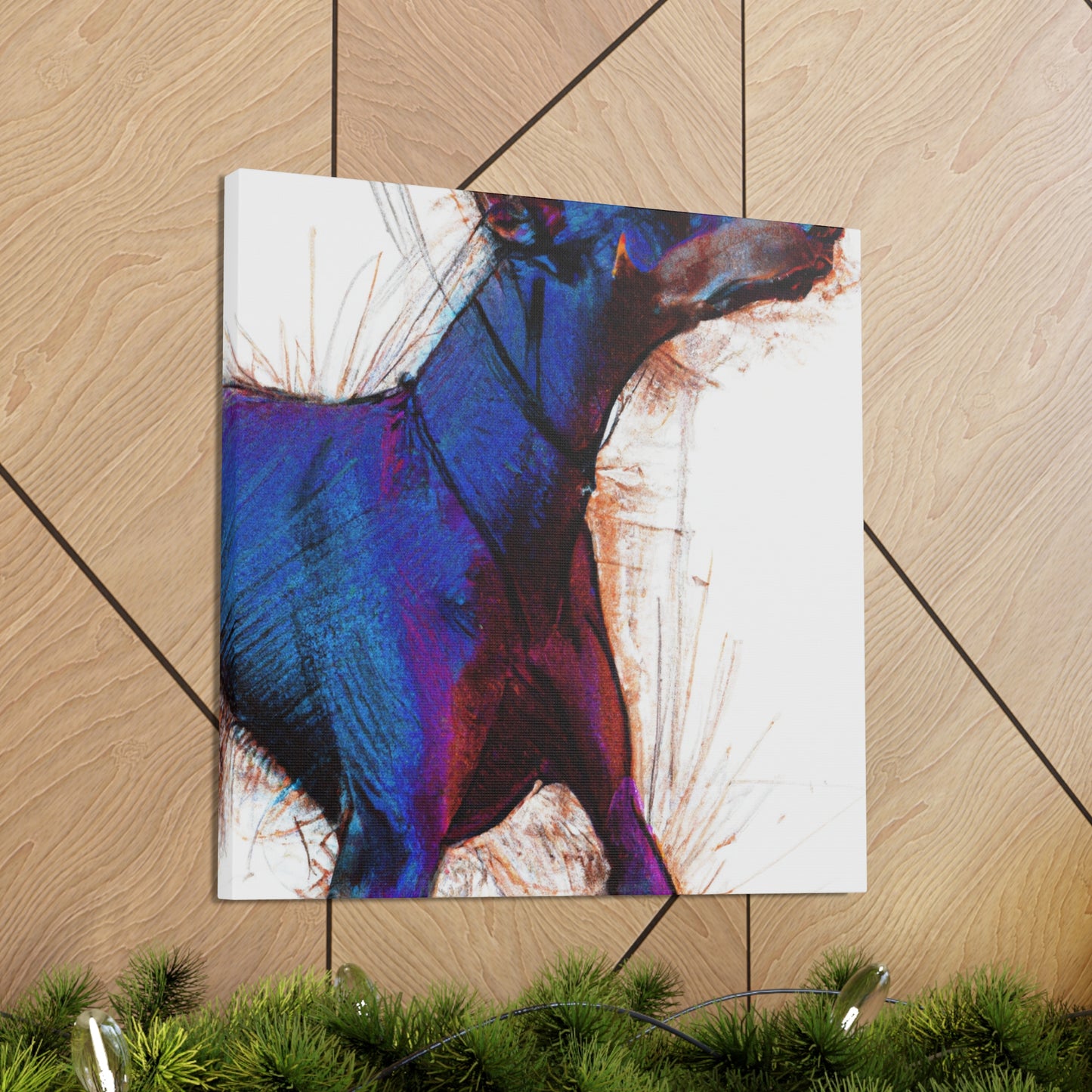 "Vibrant Doberman Portrait" - Canvas