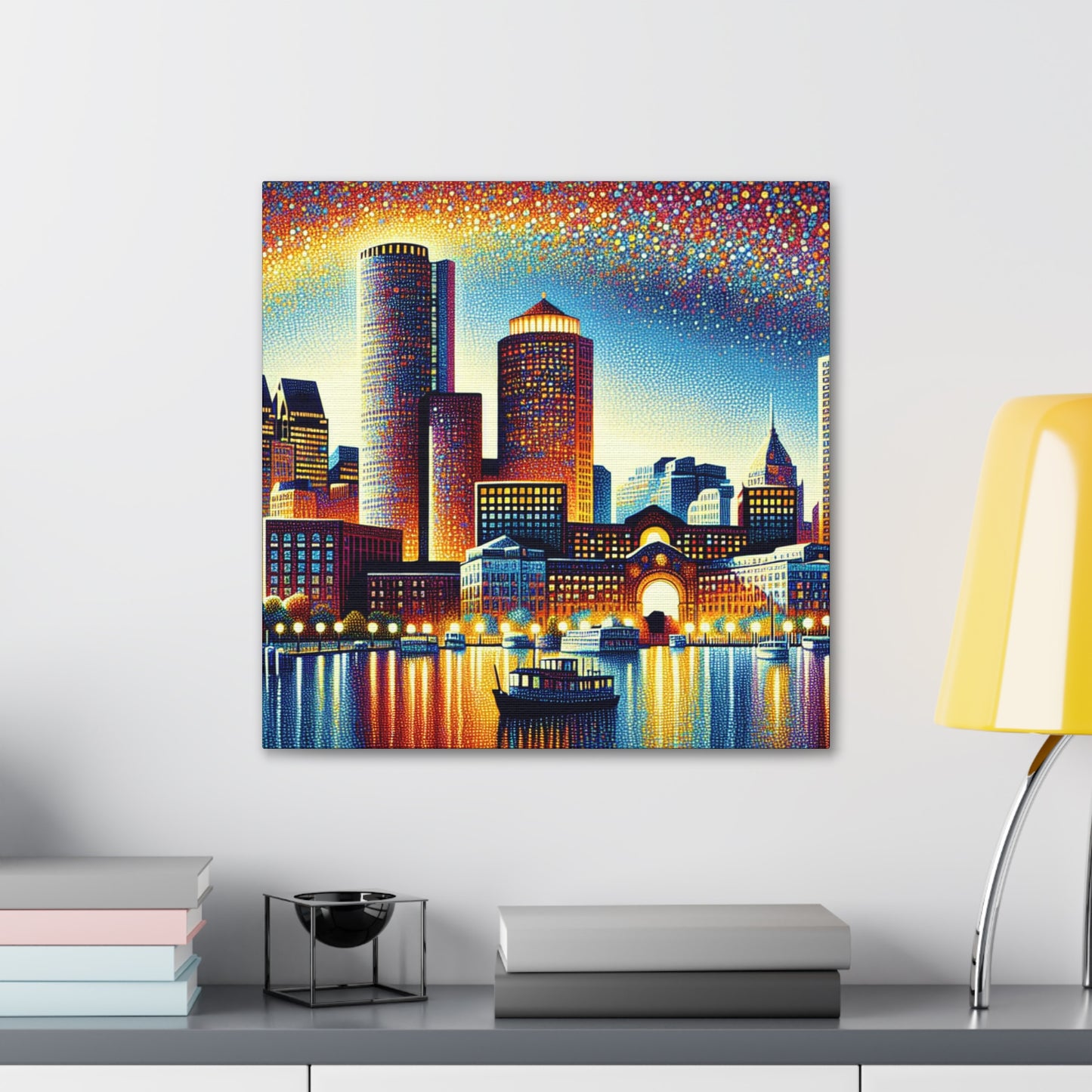 "Dotting the Boston Sun" - Canvas