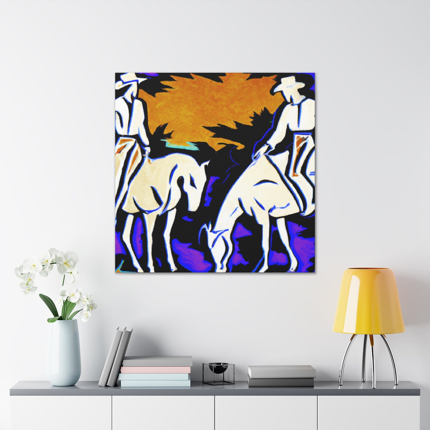 "Horses in Pasture Scene" - Canvas