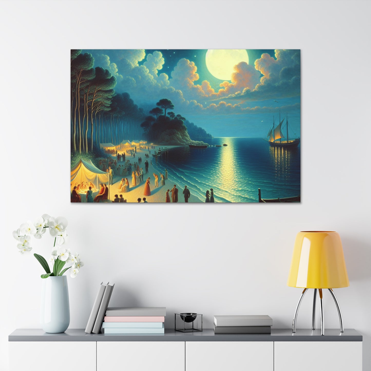 Enigmatic Lunar Revelry - Canvas