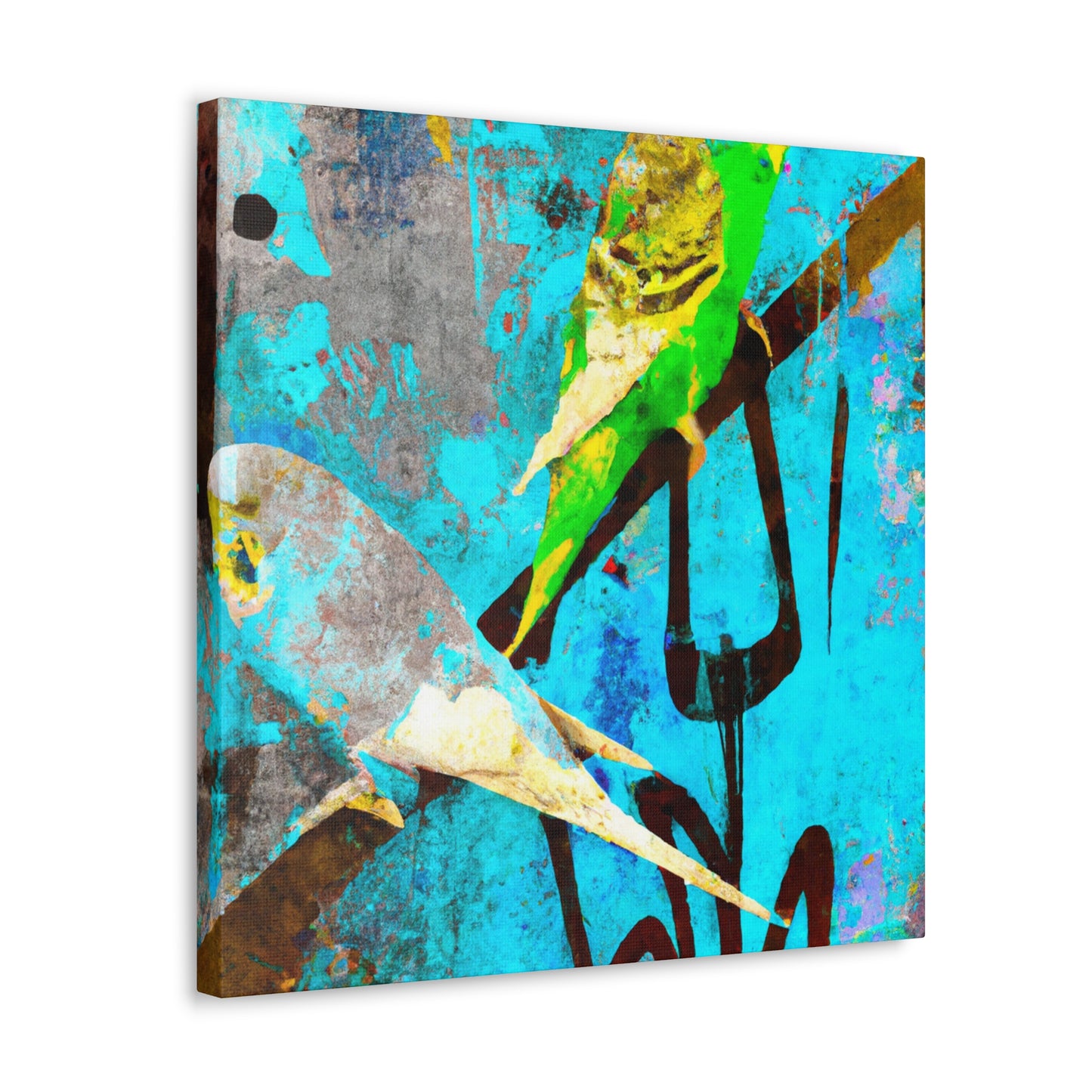 "Parakeets in Flight" - Canvas